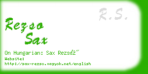 rezso sax business card